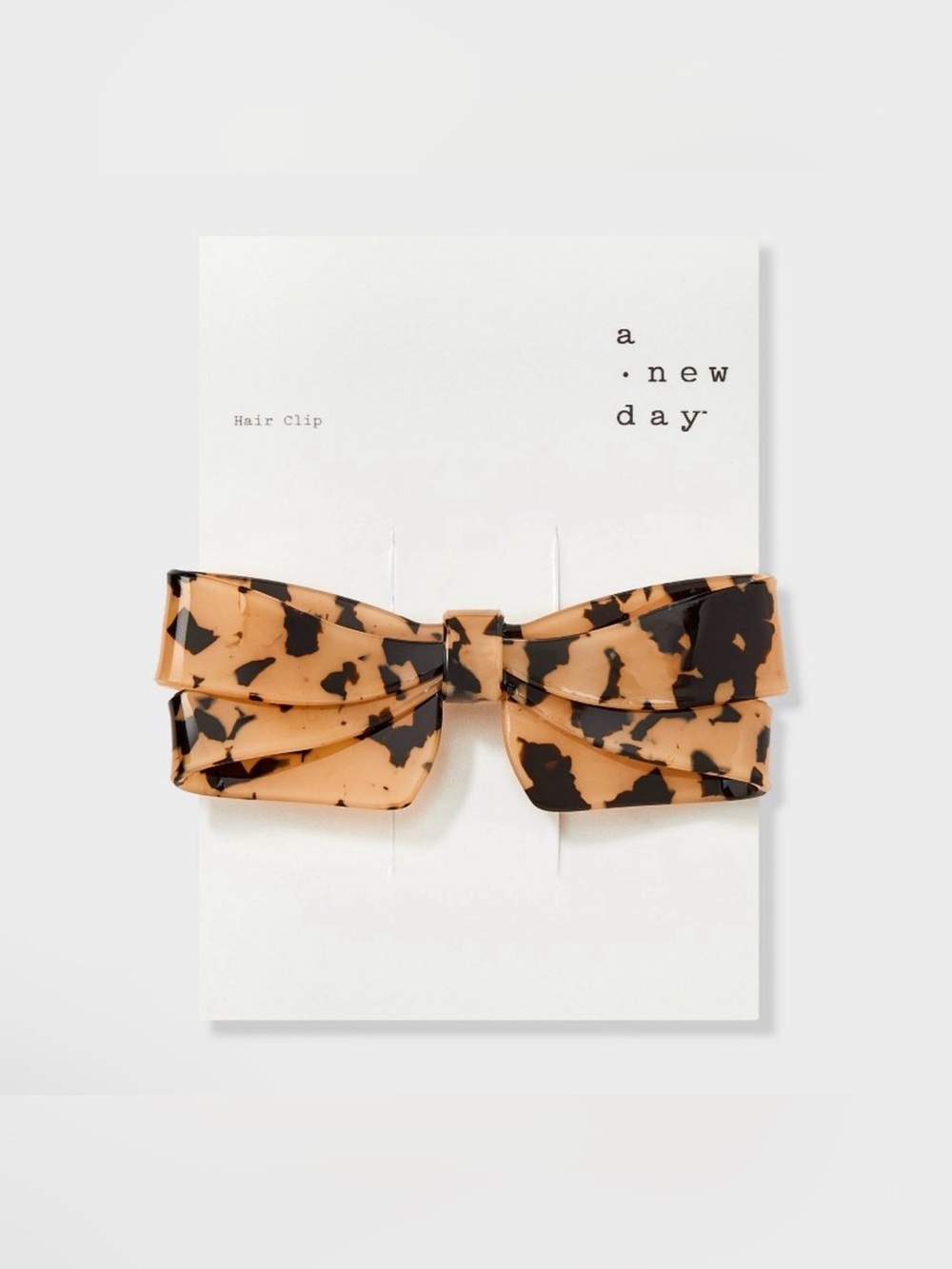 Bow Shape Tort Finsh Barrette - A New Day™ Brown